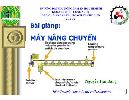 Bài giảng Máy nâng chuyển - Mở đầu