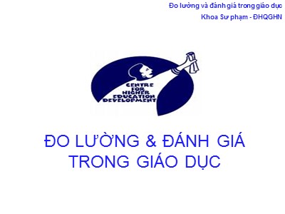 Bài giảng môn Đo lường và đánh giá trong giáo dục