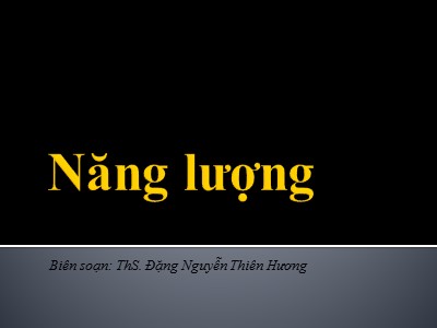 Bài giảng Năng lượng - Đặng Nguyễn Thiên Hương