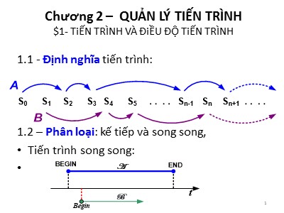 Bài giảng Nguyên lí hệ điều hành - Chương 2: Quản lý tiến trình