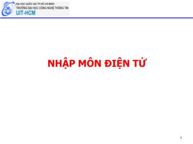 Bài giảng Nhập môn điện tử - Chương 1: Tổng quan về mạch điện