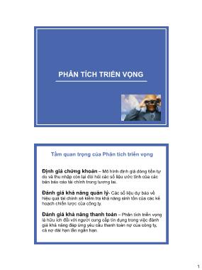 Bài giảng Phân tích tài chính - Chương 6: Phân tích triển vọng