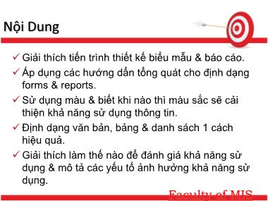 Bài giảng Phát triển hệ thống thông tin kinh tế - Biểu mẫu. Báo cáo