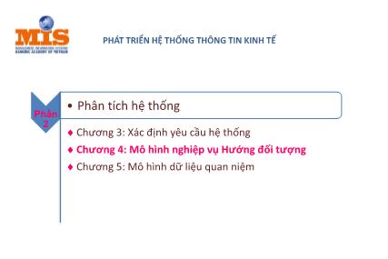 Bài giảng Phát triển hệ thống thông tin kinh tế - Chương 4: Mô hình nghiệp vụ hệ thống hướng đối tượng