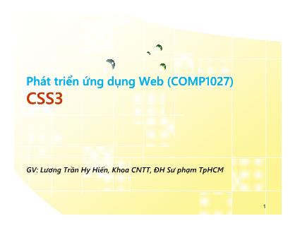 Bài giảng Phát triển ứng dụng Web. Web Programming - Chương 5: CSS3