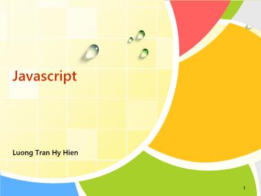 Bài giảng Phát triển ứng dụng Web. Web Programming - Chương 6: Javascript