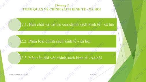 Bài giảng Quản lý kinh tế - Chương 2: Tổng quan về chính sách kinh tế, xã hội