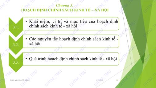 Bài giảng Quản lý kinh tế - Chương 3: Hoạch định chính sách kinh tế, xã hội