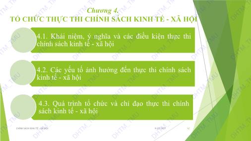 Bài giảng Quản lý kinh tế - Chương 4: Tổ chức thực thi chính sách kinh tế, xã hội