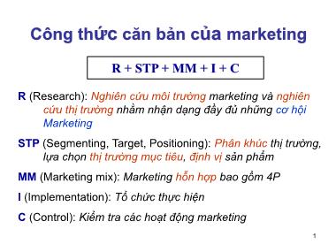 Bài giảng Quản trị marketing - Research - Cao Minh Toàn