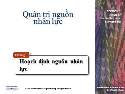 Bài giảng Quản trị nguồn nhân lực - Chương 3: Hoạch định nguồn nhân lực