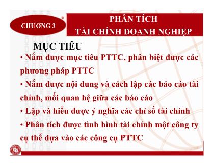 Bài giảng Quản trị tài chính doanh nghiệp - Chương 3: Phân tích tài chính doanh nghiệp