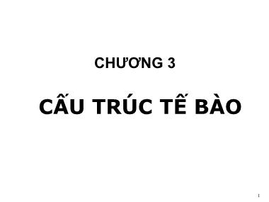 Bài giảng Sinh học đại cương - Phần 1: Sinh học tế bào - Chương 3: Cấu trúc tế bào - Võ Thanh Phúc