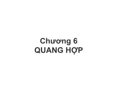 Bài giảng Sinh học đại cương - Phần 1: Sinh học tế bào - Chương 6: Quang hợp - Võ Thanh Phúc