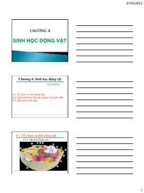 Bài giảng Sinh học đại cương - Sinh học ở động vật