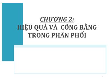 Bài giảng Tài chính công - Chương 2, Phần 2: Hiệu quả và công bằng trong phân phối - Nguyễn Thành Đạt