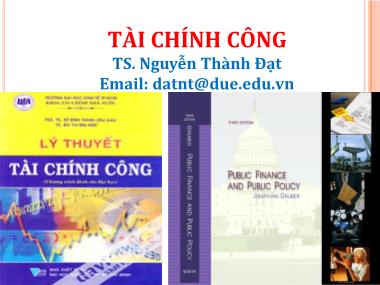 Bài giảng Tài chính công - Giới thiệu môn học - Nguyễn Thành Đạt