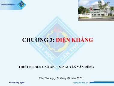 Bài giảng Thiết bị điện cao áp - Chương 3: Điện kháng - Nguyễn Văn Dũng