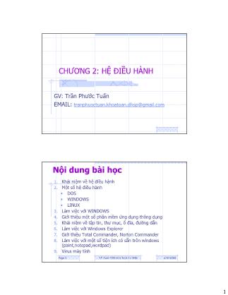 Bài giảng Tin học đại cương - Chương 2: Hệ điều hành - Trần Phước Tuấn