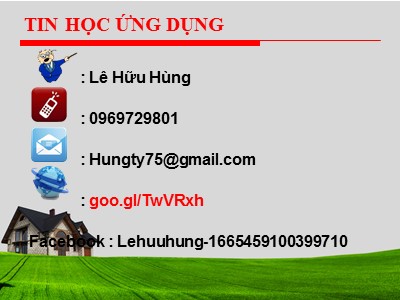 Bài giảng Tin học ứng dụng - Chương 1: Window và Internet - Lê Hữu Hùng