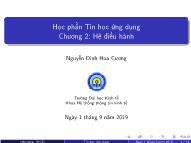 Bài giảng Tin học ứng dụng - Chương 2: Hệ điều hành - Nguyễn Đình Hoa Cương