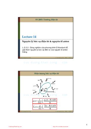 Bài giảng Trường điện tử - Bài 14: Nguyên lý bức xạ điện từ và nguyên tố anten