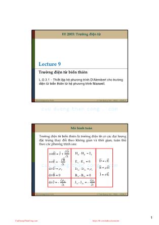 Bài giảng Trường điện tử - Bài 9: Trường điện từ biến thiên