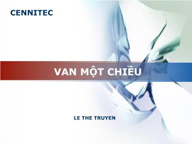 Bài giảng Truyền động thủy lực và khí nén - Chương 5: Van một chiều