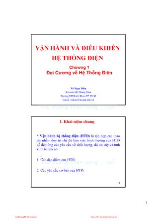 Bài giảng Vận hành và điều khiển hệ thống điện - Chương 1: Đại cương về hệ thống điện