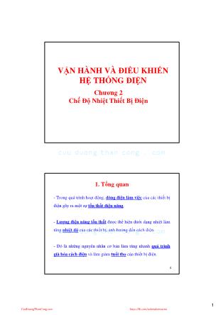 Bài giảng Vận hành và điều khiển hệ thống điện - Chương 2: Chế độ nhiệt thiết bị điện