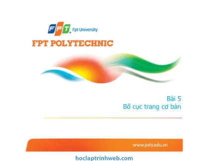 Bài giảng XHTML - Bài 5: Bố cục trang cơ bản