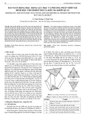 Bài toán động học, động lực học và phương pháp thiết kế hình học cho robot delta kiểu ba khớp quay
