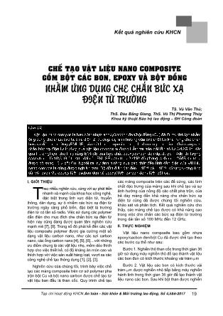 Chế tạo vật liệu nano composite gồm bột các bon, epoxy và bột đồng nhằm ứng dụng che chắn bức xạ điện từ trường