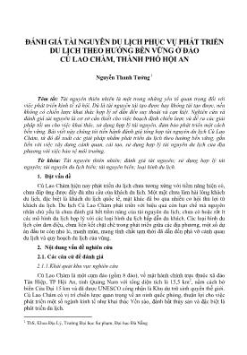 Đánh giá tài nguyên du lịch phục vụ phát triển du lịch theo hướng bền vững ở đảo Cù Lao Chàm, thành phố Hội An