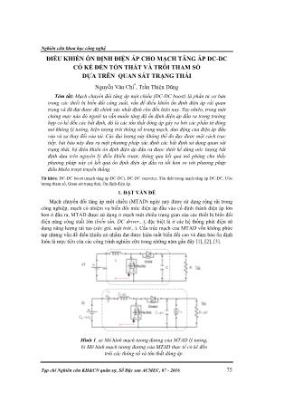 Điều khiển ổn định điện áp cho mạch tăng áp DC-DC có kể đến tổn thất và trôi tham số dựa trên quan sát trạng thái