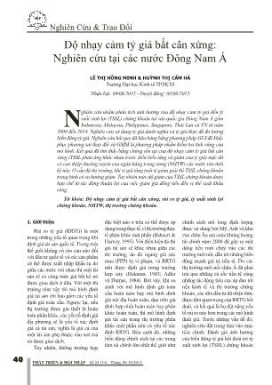 Độ nhạy cảm tỷ giá bất cân xứng: Nghiên cứu tại các nước Đông Nam Á