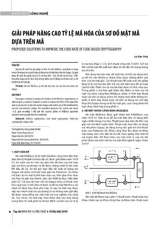 Giải pháp nâng cao tỷ lệ mã hóa của sơ đồ mật mã dựa trên mã