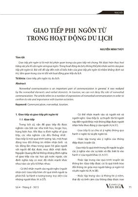 Giao tiếp phi ngôn từ trong hoạt động du lịch