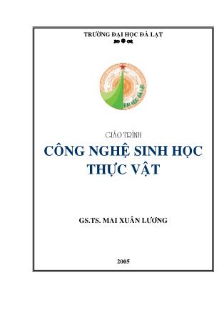 Giáo trình Công nghệ sinh học thực vật