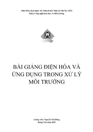 Giáo trình Điện hóa và ứng dụng trong xử lý môi trường