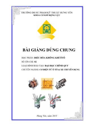 Giáo trình Điều hòa không khí ô tô