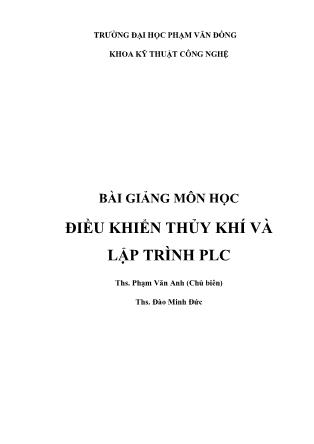 Giáo trình Điều khiển thủy khí và lập trình PLC