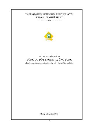 Giáo trình Động cơ đốt trong và ứng dụng