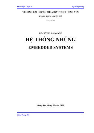 Giáo trình Hệ thống nhúng