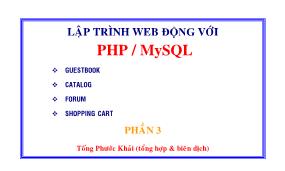 Giáo trình Lập trình Web động với PHP/MySQL (Phần 3)