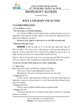 Giáo trình Microsoft Access