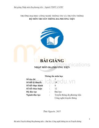 Giáo trình Nhập môn đa phương tiện (Phần 1)