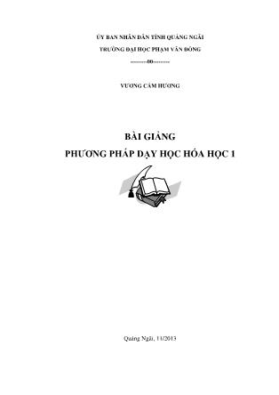 Giáo trình Phương pháp dạy học hóa học 1