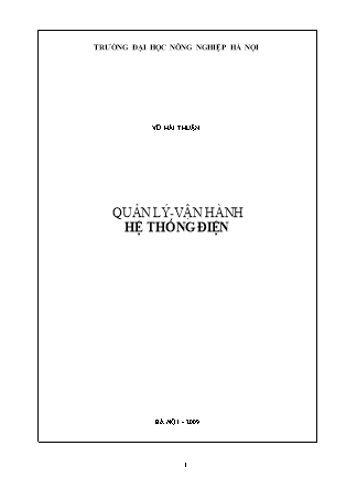 Giáo trình Quản lý - Vận hành hệ thống điện