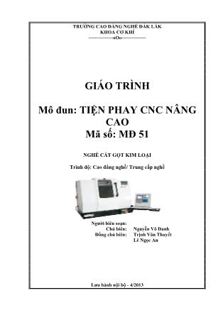 Giáo trình Tiện phay CNC nâng cao